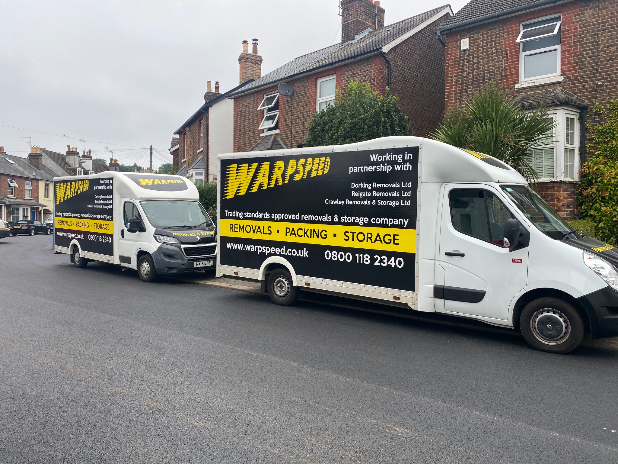Warpspeed removal vans parked together ready for household moves